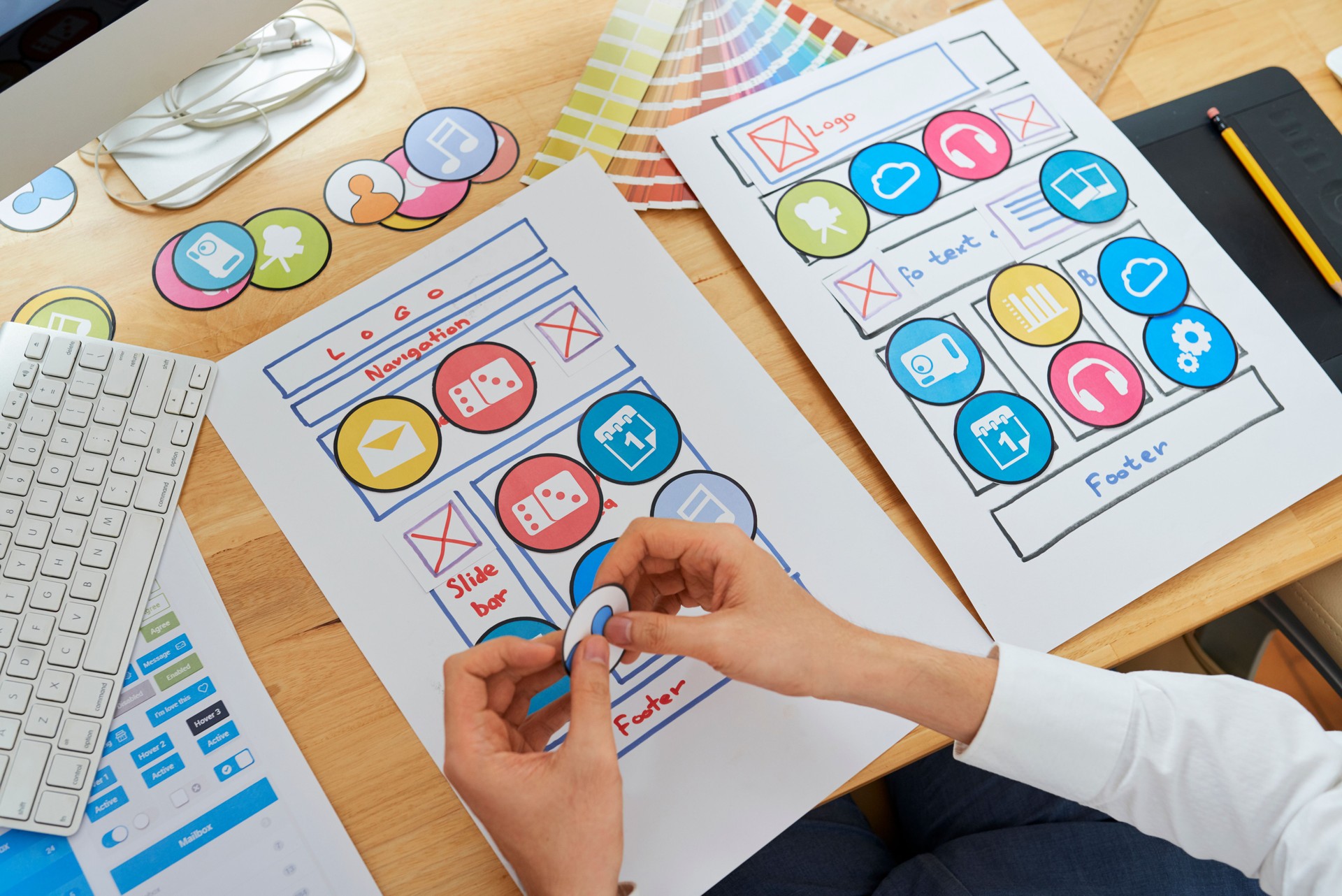 Ensemble d’icônes de travail UX Designer
